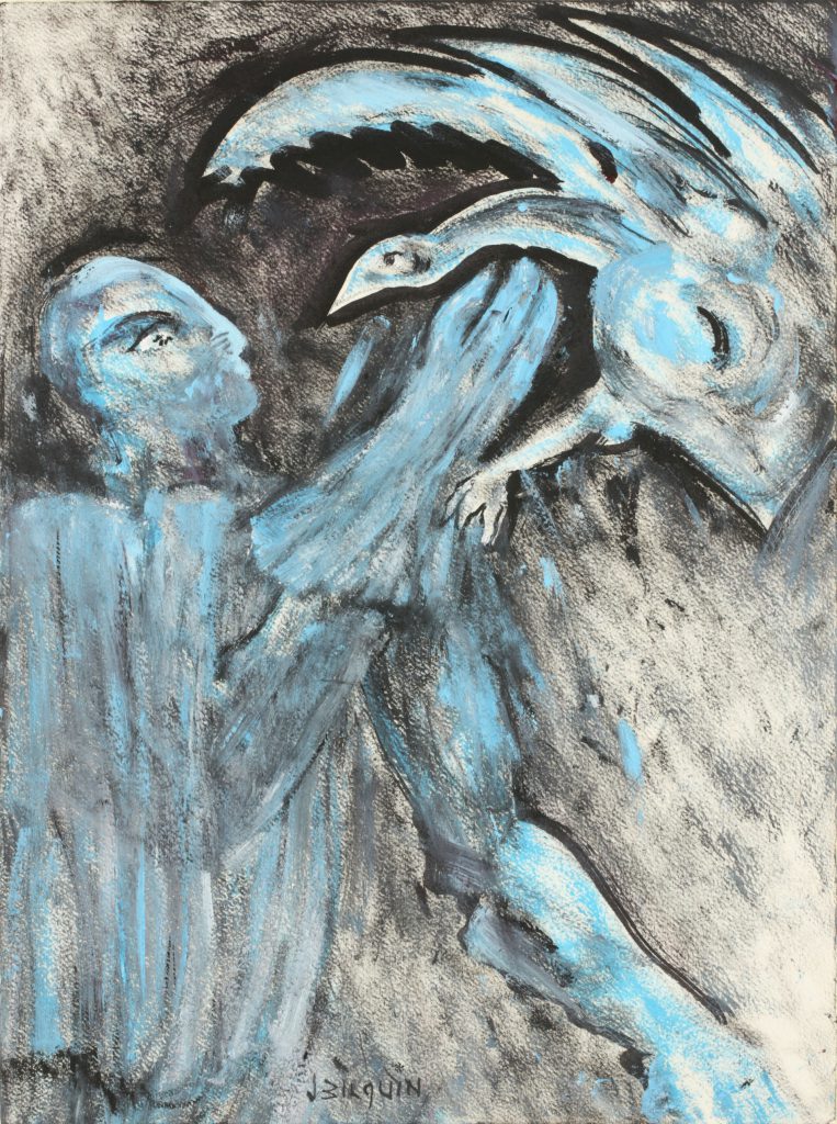 De Dreiging (The Threat), 2021, watercolor on paper, 37 x 28 cm