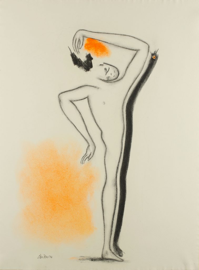 Zonder Titel (Untitled), 2022, charcoal on paper, 75 x 55,5 cm
