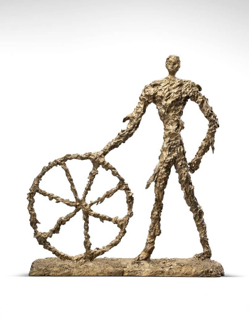 De Vlammende Man met Wiel (The Flaming Man with Wheel) , 2010, bronze, 80 x 70 x 23 cm