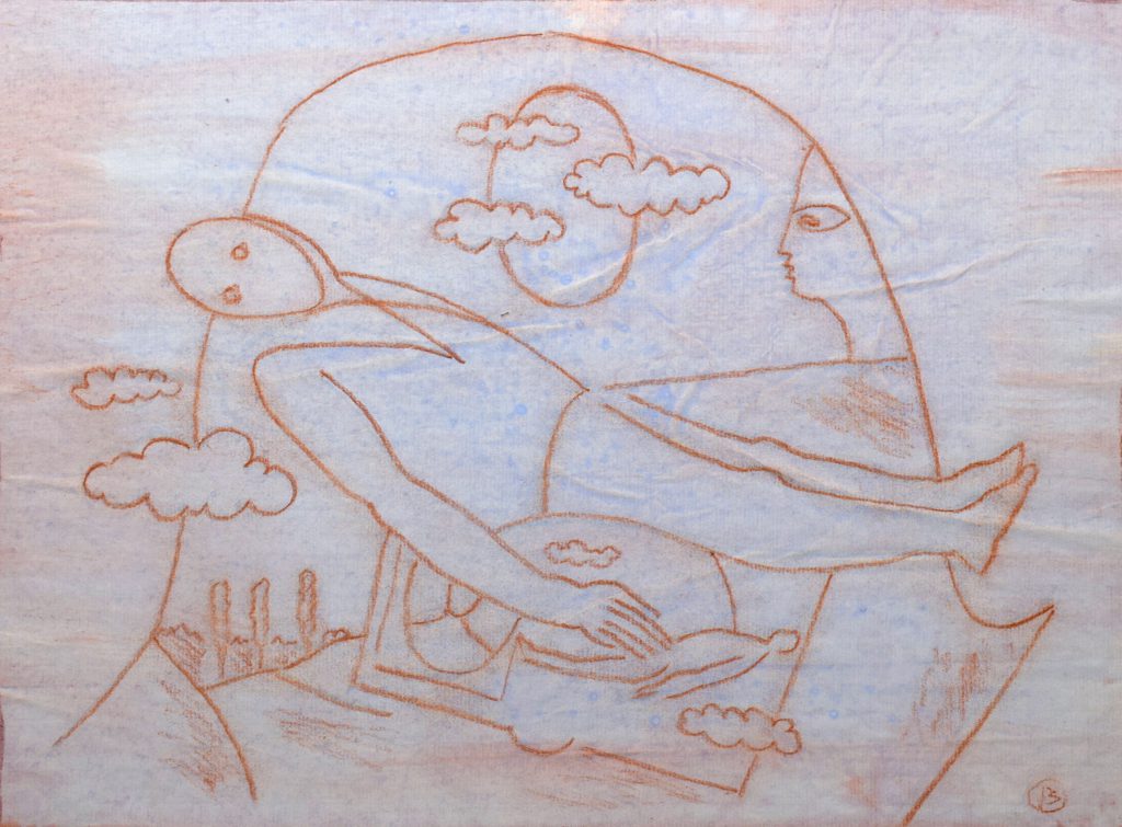 Voorstudie: De Fotoalbum (Study: The Photo album), 2018,  mixed media on paper, 22 x 29,5 cm 