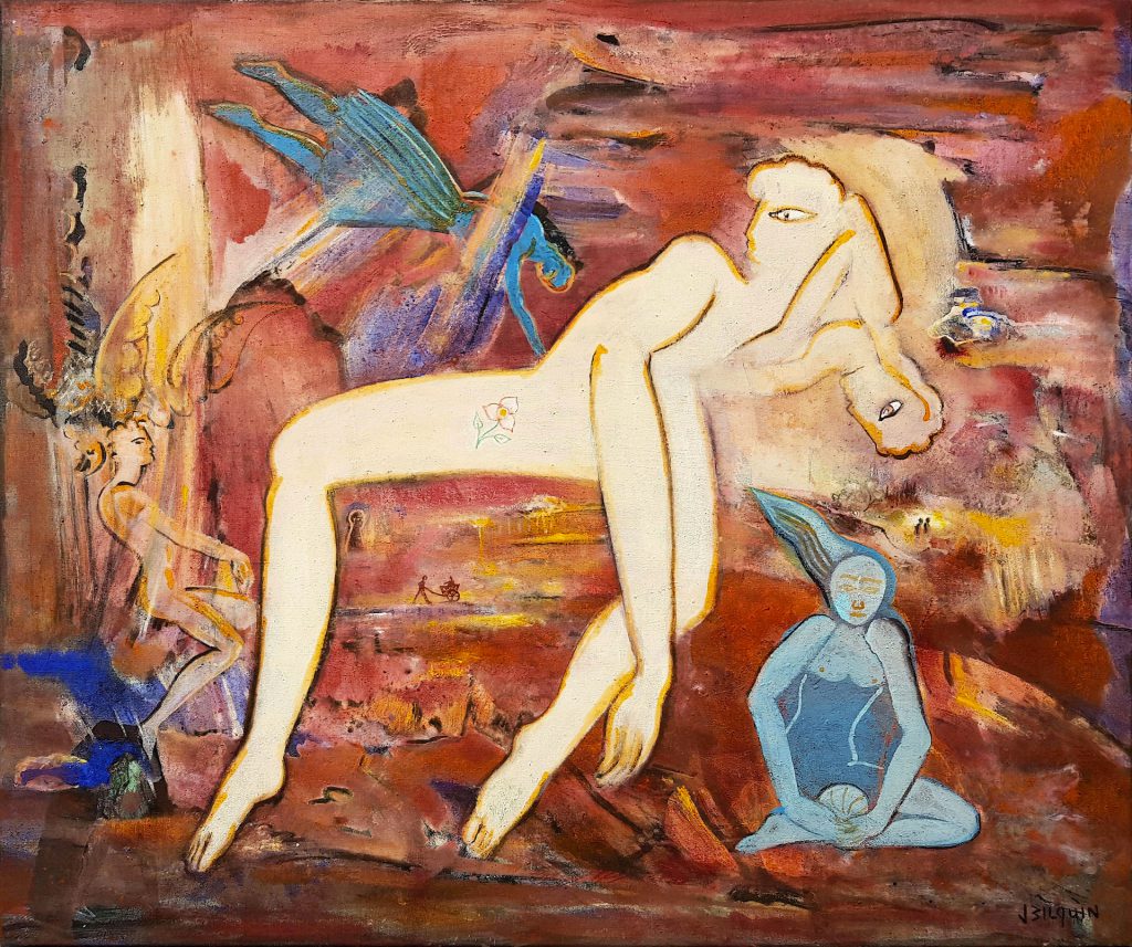 Raakpunten (Points of contact), 2017,  oil on canvas, 100 x 125 cm 