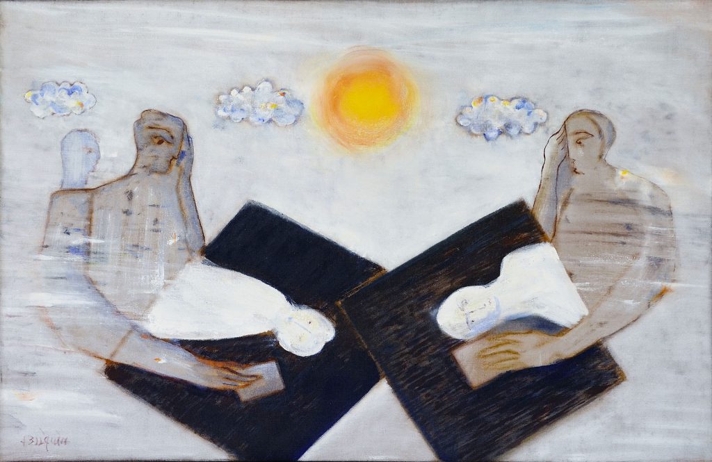 De Tafel (The Table), 2018,  oil on canvas , 55 x 80 cm 