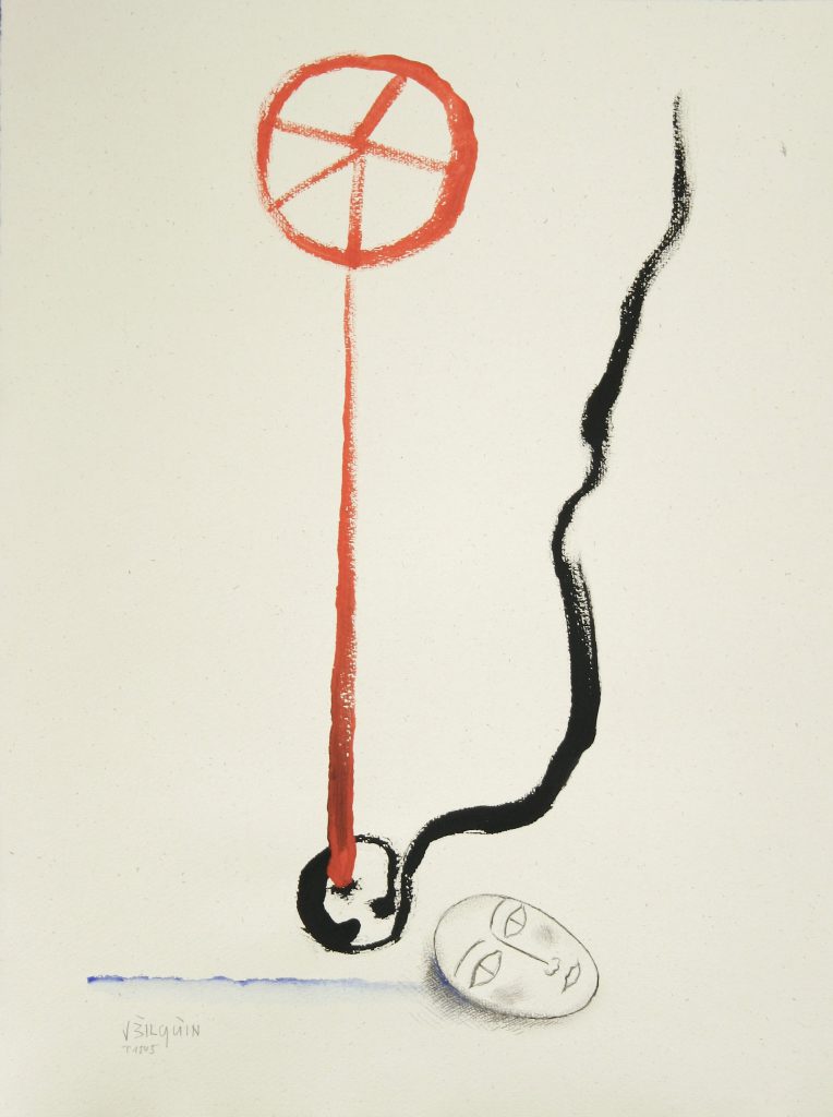 Van wiel naar hoofd (From wheel to head), 2015, mixed media on paper , 52 x 40 cm
