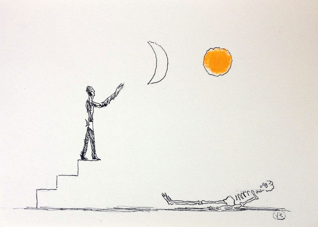 Zonder Titel (Untitled), 2017, mixed media on paper