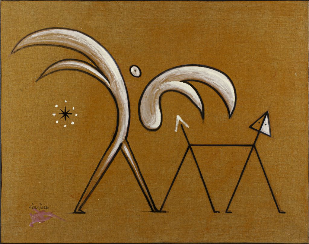 Het toeval tekent de lijn (Chance creates the line), 2021, mixed media on canvas, 70 x 90 cm