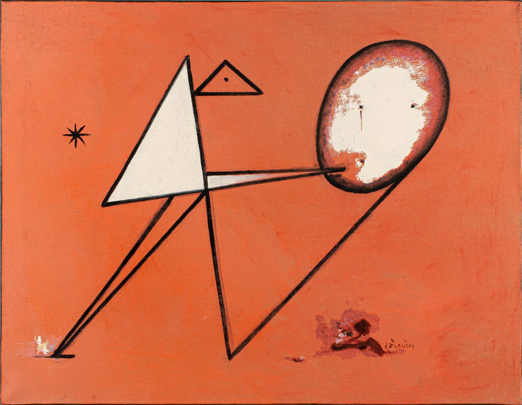 Het toeval tekent de lijn (Chance creates the line), 2021, mixed media on canvas, 70 x 90 cm