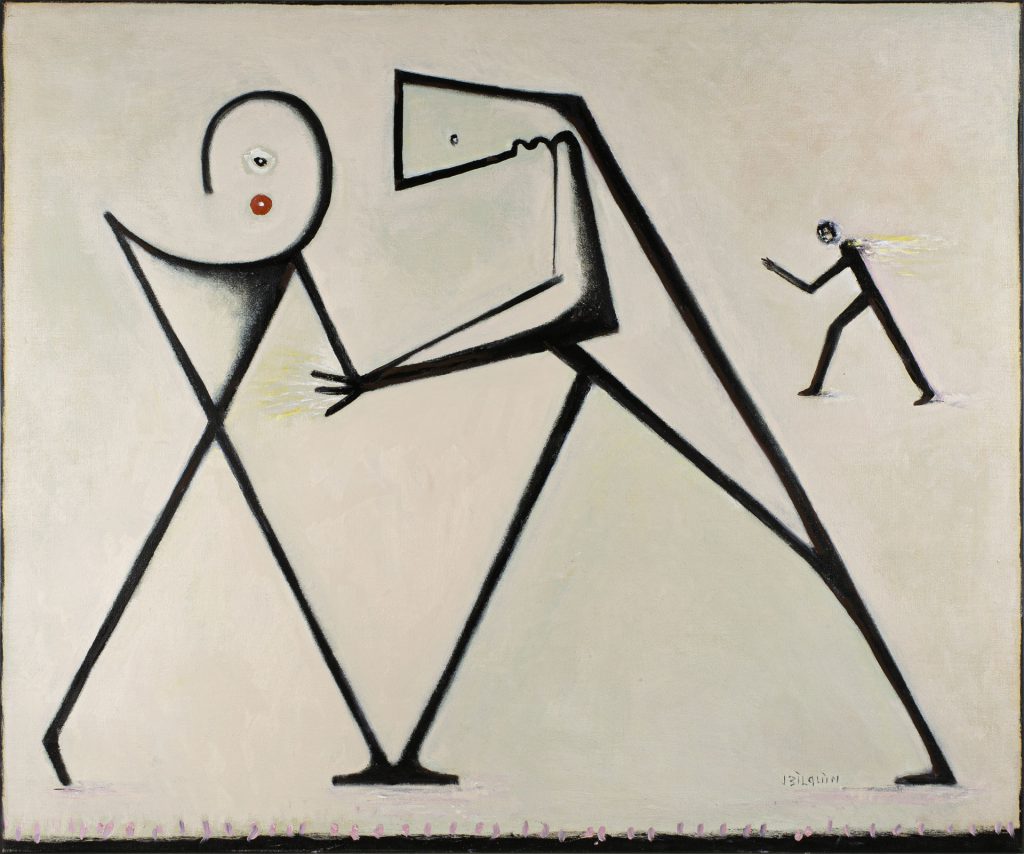 Het toeval tekent de lijn (Chance creates the line), 2022, mixed media on canvas, 100 x 120 cm