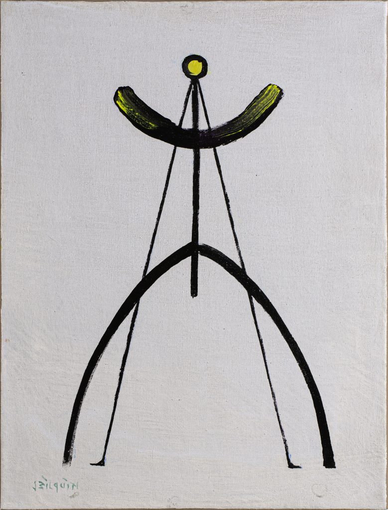 Het toeval tekent de lijn (Chance creates the line), 2022, mixed media on canvas, 40 x 30 cm