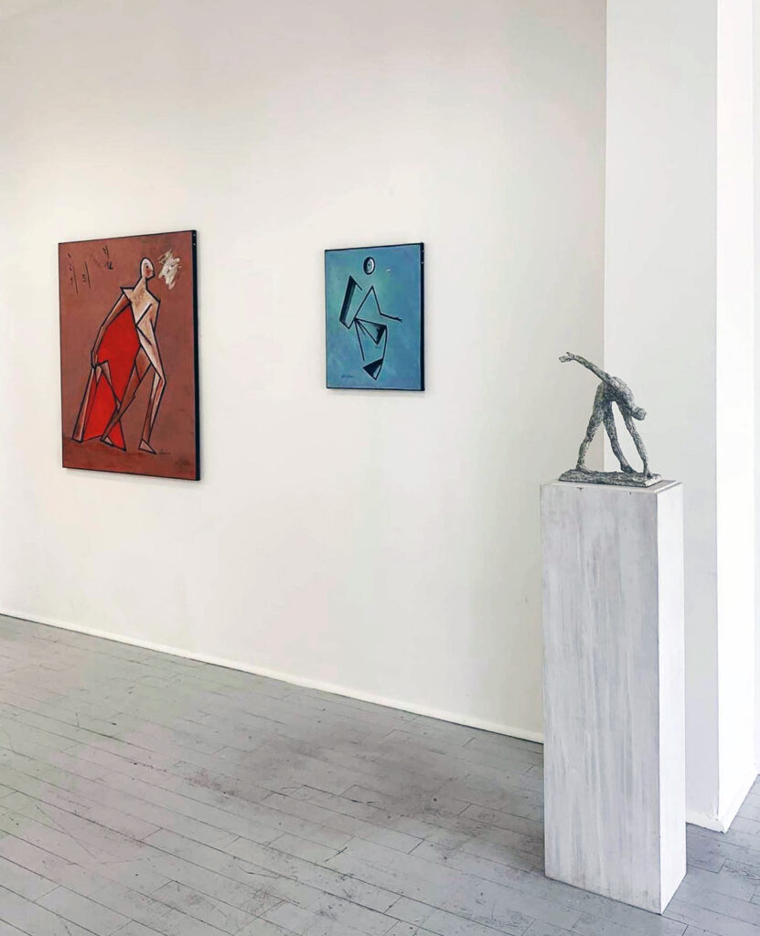 View of the exhibition "Chance creates the line" at the Gallery Sofie Van den Bussche, 2023