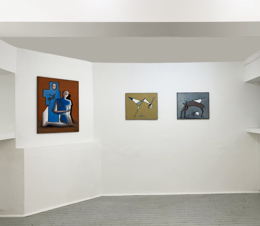 View of the exhibition "Chance creates the line" at the Gallery Sofie Van den Bussche, 2023