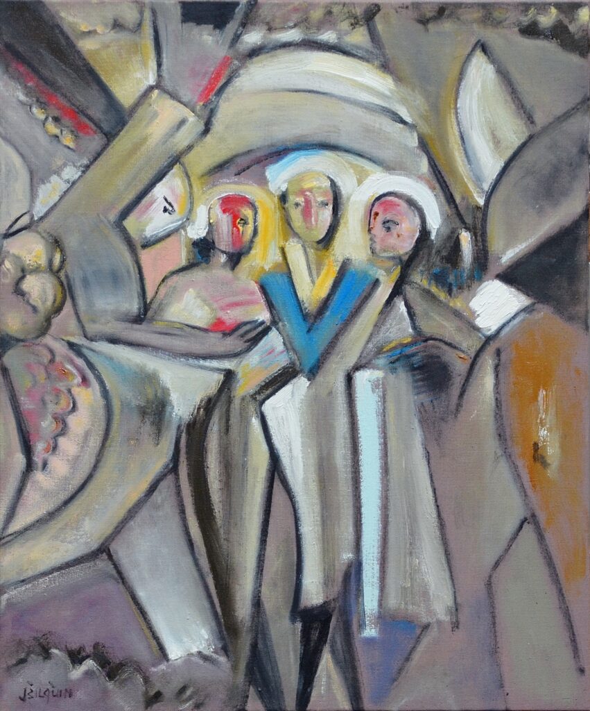 De Samenkomst (The Meeting), 2021, oil on canvas, 60 x 50 cm