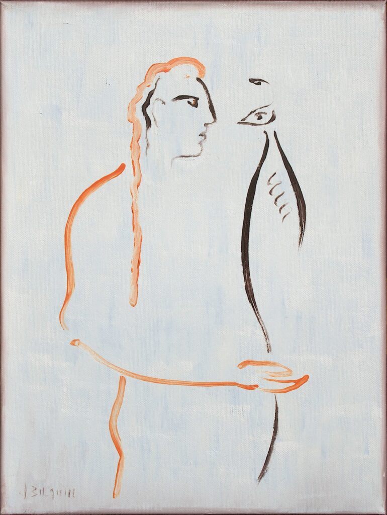 Benadering (The Approach), 2018, acrylic on canvas, 70 x 30 cm