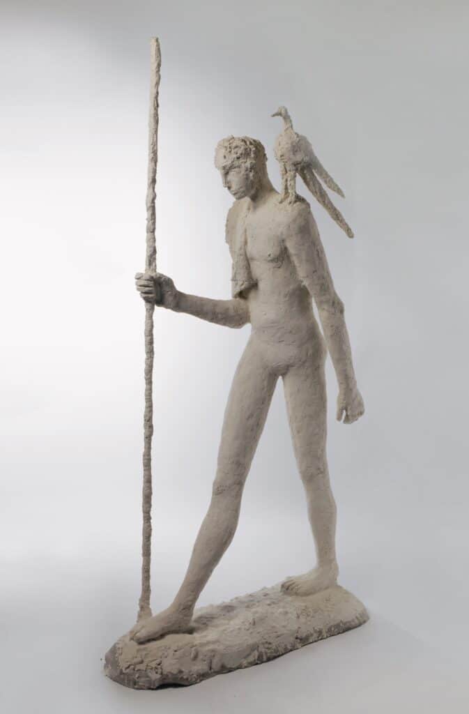 Man met stok (Man with stick), 2007, plaster, 183 x 90 x 41 cm