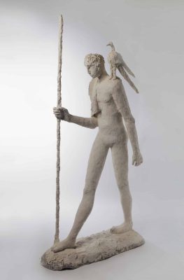 Man met stok (Man with stick), 2007, plaster, 183 x 90 x 41 cm