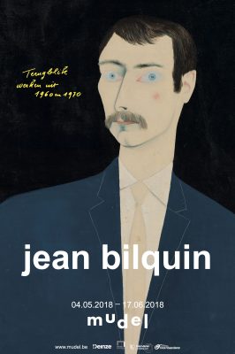 Affiche, exhibition Jean Bilquin Terugblik werken uit 1960-1980, Mudel Museum, 2018